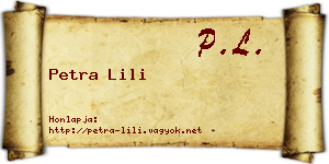 Petra Lili névjegykártya